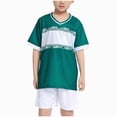 thumbnail image 1 of Ymyiu Children's Basketball Suit Set Boys Sport Suit Set 2 Piece Short Sleeve Graphic Tee Jogger Shorts for Boys 4T 5T(Grey, 4-5 Years), 1 of 4