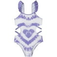 thumbnail image 1 of Ymyiu Toddler Swimsuit Girls Swimsuit One Piece Bathing Suit Colorblock Swimwear with Chest Pad 5T 6T (Purple,5-6 Years), 1 of 7