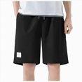 thumbnail image 1 of Ymyiu Elastic Waist Shorts for Men Mens Casual Shorts Drawstring Shorts Stretch Elastic Waist Summer Beach Golf Shorts Size XL(Black, XL), 1 of 7