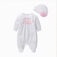 thumbnail image 1 of Ymyiu Fall Baby Girl Clothes Baby Bamboo Romper Girl Footless Newborn Infant Footie Toddler Boy Clothes 0 2 Months(White, 0-2 Months), 1 of 9