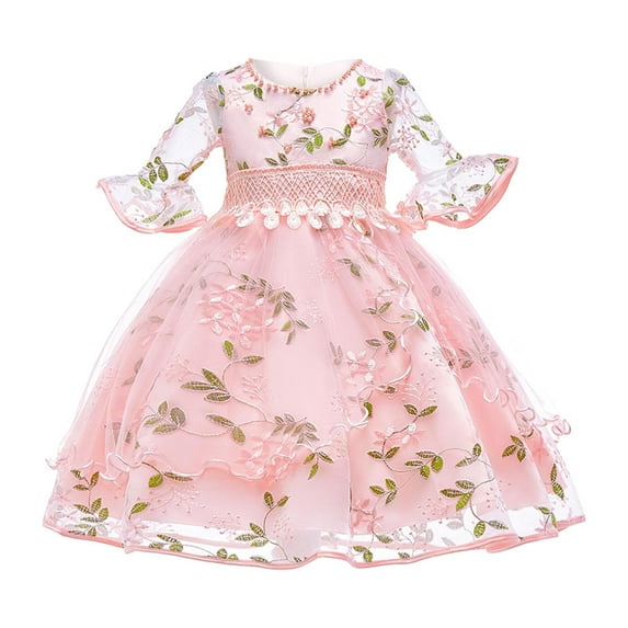 Ymyiu Formal Dresses for Girls Girls Lace Boho Flower Girl Dress Ruffle ...