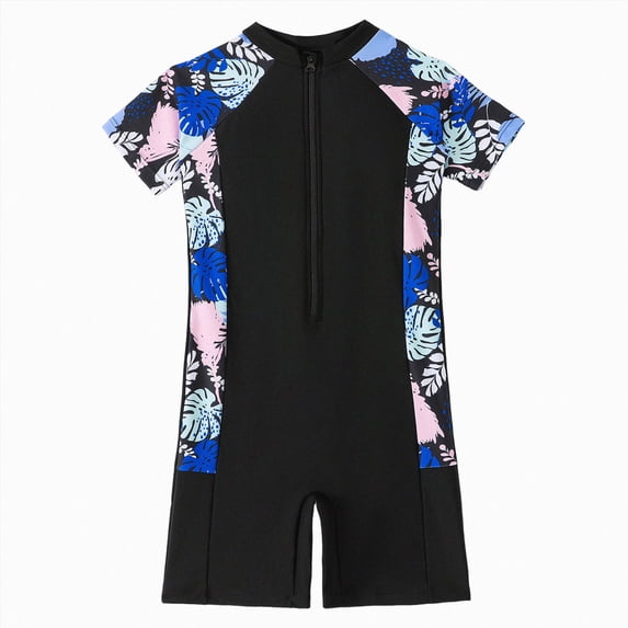 Ymyiu Girl Bathing Suit Baby Girl Swimsuit Newborn Girl One-Piece Romper Bathing Suit Infant Swimwear Toddler Baby Swim Bodysuit Size 13-14 Years (Black,13-14 Years)