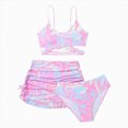 thumbnail image 1 of Ymyiu Girls Bathing Suits Girls Swimsuit Bikini Set Color Block with Cover Up 3Pcs Bathing Suits Size 10-11 Years (Pink,10-11 Years), 1 of 6