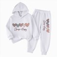 thumbnail image 1 of Ymyiu Girls Clothing Sets Baby Girl Outfit Long Sleeve Top & Denim Pants 2-Piece Casual Set 4T 5T(White, 4-5 Years), 1 of 6