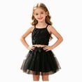 thumbnail image 1 of Ymyiu Girls Outfit Toddler Girls Denim Skirt Set with Cute Tank Top Baby Summer Skirt Outfit Jean Skirt for Little Girls 6T(Black, 6 Years), 1 of 6