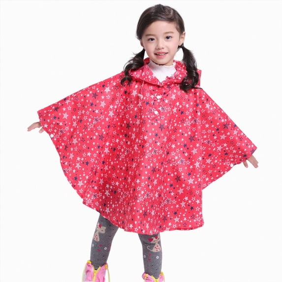 Ymyiu Girls Rain Coats Waterproof Kids Rain Jacket Rain Ponchos for Kids Raincoats for Boys and Girls Waterproof Outdoor Rain Gear Size 6-8 Years(Red, 6-8 Years)