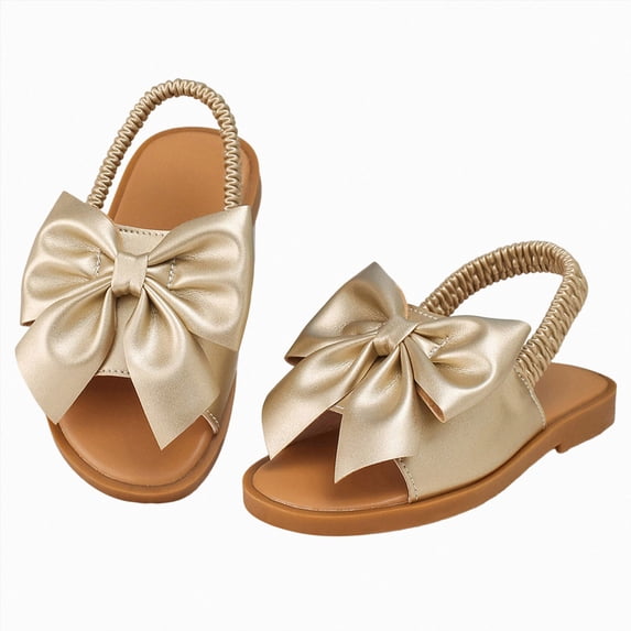Ymyiu Girls Sandals Boys Girls Sandals Open-Toe Summer Outdoor Unisex Child Sport Sandals Athletic Lightweight Toddler Little Kid Big Kid Size 7 (Gold,Toddler 7)