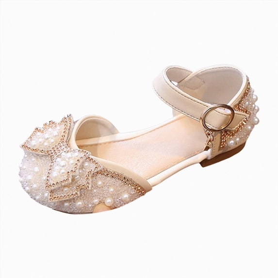 Ymyiu Girls Sandals Kids Slides Sandals Double Buckle Adjustable Boys Girls Size 1 (Beige,Big Kids 1)