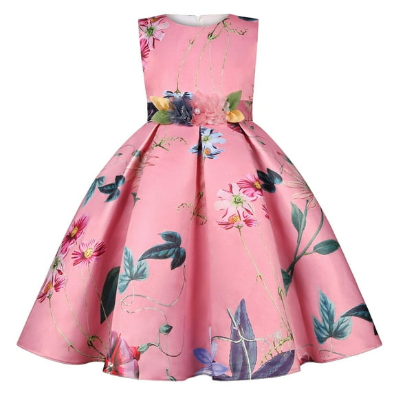 Ymyiu Girls Sequin Dress Girls Cold Shoulder Dress A-line Asymmetrical Junior Bridesmaid Birthday Party Dress 4T 5T (Pink,4-5 Years)