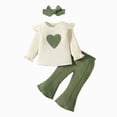 thumbnail image 1 of Ymyiu Girls Sets Girls Jogger Set - 2 Piece Soft Fleece Athletic Pullover Kids Sweatshirts and Jogger Sweatpants for Girls 9-12 Months(Green, 9-12 Months), 1 of 5