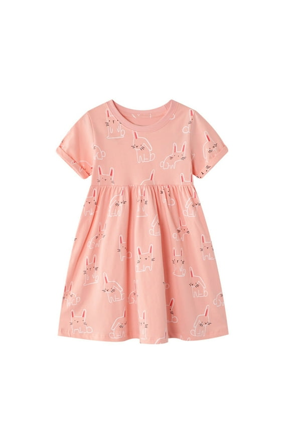 Girls Summer Dresses Girl's Sundresses Summer Boho Strap Tiered Dresses with Pockets Size 7 Years (Pink,7 Years)