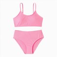 thumbnail image 1 of Ymyiu Girls Tankini Swimsuits Toddler Infant Baby Girls Swimsuit Bikini Two Pieces Bathing Suit Summer Beach Outfits Set Size 12-13 Years (Pink,12-13 Years), 1 of 8