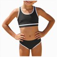 thumbnail image 1 of Ymyiu Girls Tankini with Shorts Toddler Girls Two Piece Tankini Top and Bikini Bottom Beach Swimwear Set Size 8-9 Years (Black,8-9 Years), 1 of 9