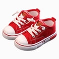 thumbnail image 1 of Ymyiu Girls Tennis Shoes Baby Boys Girls Shoes Non-Slip Rubber Sole Leather Sneakers Infant Walking Shoes Toddler Crib Shoes Newborn Flats Size 5.5(Red, Toddler 5.5), 1 of 7