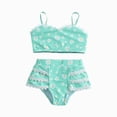 thumbnail image 1 of Ymyiu Infant Bathing Suit Girl Two Pieces Swimsuit Bikinis Tankini Bathing Suit for Little Girls 3T 4T (Green,3-4 Years), 1 of 6