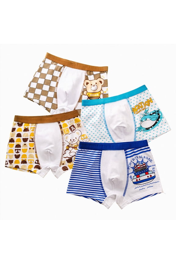Kid Training Underwear Toddler Training Underwear Briefs Soft Thick Padded Toilet Training Pants Boys Underwear Briefs Comfortable Snug Fit Washable Big Kid Size 6-9 Years(Blue, 6-9 Years)