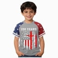 thumbnail image 1 of Ymyiu Kids 250 Shirt Boys 250 Anniversary USA Shirt Vintage 250 Years America Shirt Short Sleeve Celebration Patriotic Flag 1776-2026 Tshirt 1-2T, Light Gray, 1 of 3