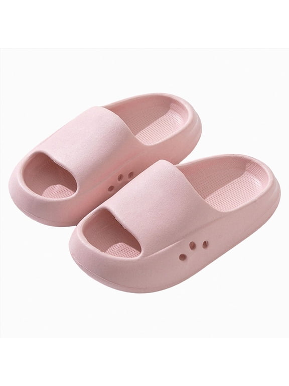 Kids Cloud Slides Wide Kids Boys Girls Slides Sandals Comfort Non-Slip Beach Pool Shower Shoes Indoor Outdoor Size 9(Pink, Toddler 9)