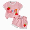 thumbnail image 1 of Ymyiu Kids Summer Clothes Toddler Baby Girl Clothes Summer Sleeveless Ruffle Tops Shorts Set Kids Outfit 9-12 Months(Pink, 9-12 Months), 1 of 9