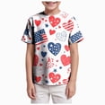 thumbnail image 1 of Ymyiu Kids Usa Shirt Boys 4th of July Shirt for Kids Toddler Girls USA T-Shirts American Flag Patriotic Tee 10-11T, Red, 1 of 5