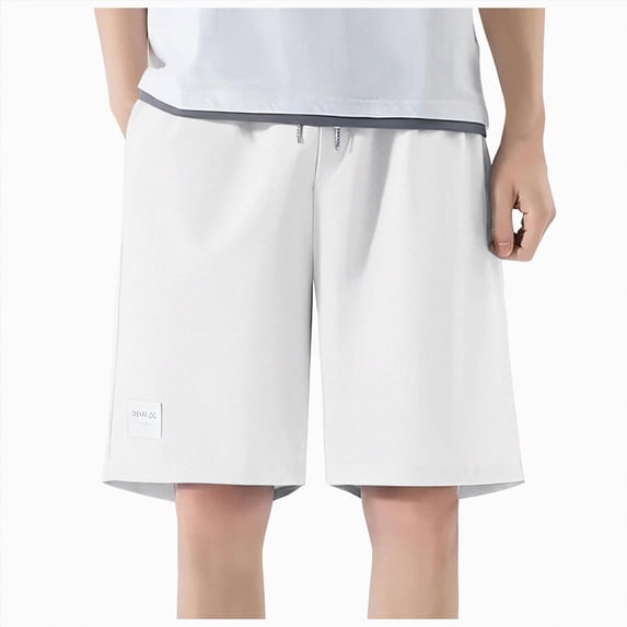 Ymyiu Men's Shorts Men's Stretch Shorts Casual Everyday Wear Relaxed Fit Size 2XL(White, 2XL)
