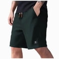 thumbnail image 1 of Ymyiu Mens Drawstring Shorts Men's Shorts Casual Stretch Classic Fit Shorts Elastic Waistband Pocket Design Soft Cotton Stretch Fabric Breathable Size 3XL(Dark Green, 3XL), 1 of 7