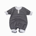 thumbnail image 1 of Ymyiu New Born Clothes Baby Boy Unisex Babies' Cotton Footless Romper, Pack Of 1 0 3 Months(Grey, 0-3 Months), 1 of 4