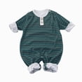 thumbnail image 1 of Ymyiu Newborn Clothes Boy Newborn Baby Boy Footie Romper Knit Outfit Fall Jumpsuit Collared Long Sleeve Jumpsuit Baby Boy Footed One Piece Clothes 3 6 Months(Green, 3-6 Months), 1 of 4