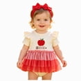 thumbnail image 1 of Ymyiu Newborn Clothes for Girls Baby Girl Summer Clothes Newborn Outfit Romper Infant Baby Dress Headband Cute Outfits Girls 12 18 Months (Red,12-18 Months), 1 of 8