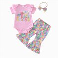 thumbnail image 1 of Ymyiu Newborn Clothes for Girls Newborn Baby Girl Clothes Infant Romper Spring Summer Outfits Gifts Bottoms Pant Sets for Girls 9 12 Months (Red,9-12 Months), 1 of 7
