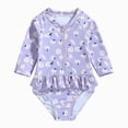 thumbnail image 1 of Ymyiu Newborn Girl Swimsuit Baby Girl Toddler Rash Guard Swimsuit Sun Protection Beachwear Zipper Bathing Suit 2T 3T (Purple,2-3 Years), 1 of 1