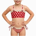 thumbnail image 1 of Ymyiu Newborn Swimsuit Girl Toddler Baby Girls Summer Swimsuit Sleeveless Striped Swimwear Two-Piece Suit Beach Bikini Size 9-10 Years (Red,9-10 Years), 1 of 9