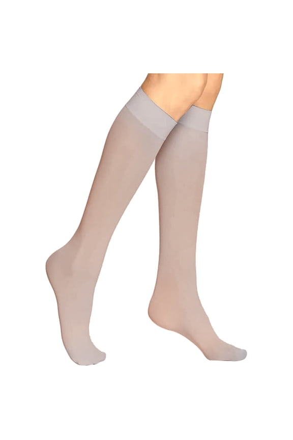 Ymyiu Running Socks Womens Silky Toes Sheer Knee High Stockings for Women, 1 Pairs Nylon Trouser Socks (Grey,One Size)