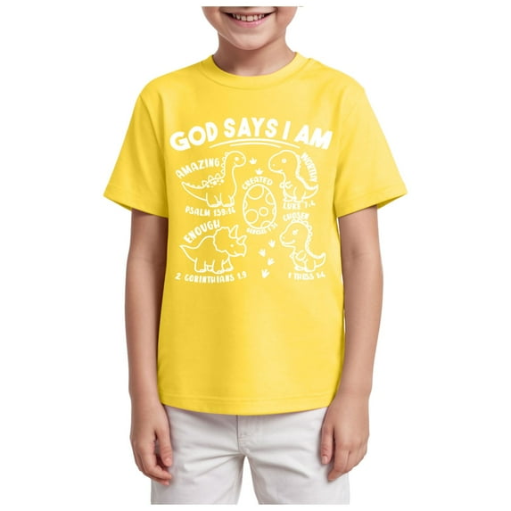 Ymyiu Shirt for Boys Todder Boys Girls Shirt Kids Family Celebration Gifts Tees Tops Size 13-14 Years,(Yellow 13-14 Years)