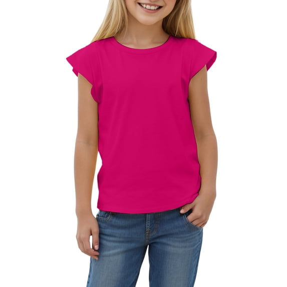 Ymyiu Shirts for Teen Girls Unisex Kids Thin Pullover Sweatshirt T-Shirt Toddler Baby Crewneck Short Sleeve Tshirts Tops Blouse 2T 3T(Hot Pink, 2-3 Years)