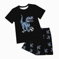 thumbnail image 1 of Ymyiu Summer Baby Boy Clothes Kids Teen Boy Summer Casual Clothing Set Tee with Pocket + Shorts Size 6-7 Years (Black,6-7 Years), 1 of 5