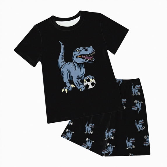 Ymyiu Summer Baby Boy Clothes Kids Teen Boy Summer Casual Clothing Set Tee with Pocket + Shorts Size 6-7 Years (Black,6-7 Years)
