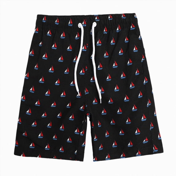 Ymyiu Swimming Suit for Boys Boys Swim Trunks with Compression Liner 4-Way Stretch Quick Dry Bathing Suit Toddler Beach Shorts Size 10-12 Years (Black,10-12 Years)
