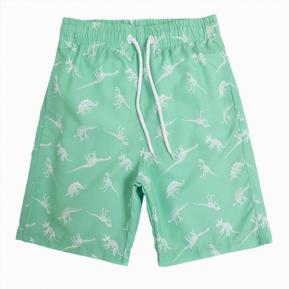 Ymyiu Swimming Trunks for Boys Boys Swim Trunks Beach Board Shorts Quick Dry Toddler Swimsuit Bathing Suits with Mesh Lining Size 10-12 Years (Light Green,10-12 Years)