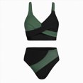 thumbnail image 1 of Ymyiu Swimsuit for Teens Girls Swimsuit Tankini Contrast Trim Swimwear 2 Piece Bathing Suit Padded Swimsuits for Teens Size 9-10 Years (Green,9-10 Years), 1 of 4