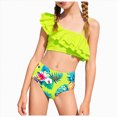 thumbnail image 1 of Ymyiu Swimsuits for Girls Girls Swimsuits 2 Piece Bikinis Set Colorblock Bathing Suits Strap Girls' Swimwear Size 8-9 Years (Light Green,8-9 Years), 1 of 7
