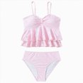 thumbnail image 1 of Ymyiu Swimsuits for Teens Tween Girls Swimsuits Two Piece Colorblock Bikini Sets with Chest Pad Size 8-9 Years (Pink,8-9 Years), 1 of 7