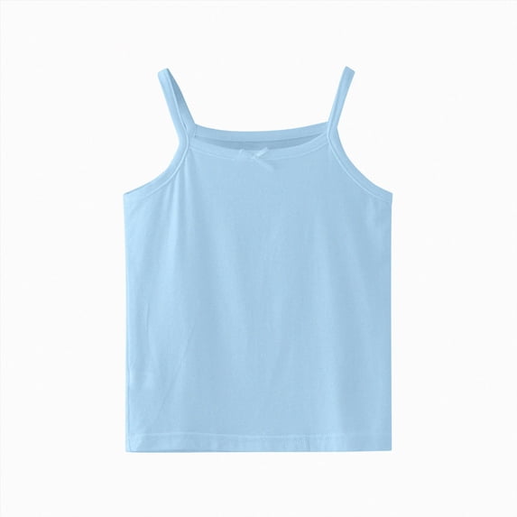 Ymyiu Tank Top for Kids Toddler Baby Boy's Sleeveless Tank Tops Kids Girls Summer Basic Cami Shirts Athletic Undershirts T-Shirts Vest Size 6-7 Years(Light Blue, 6-7 Years)