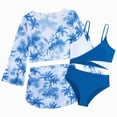 thumbnail image 1 of Ymyiu Teen Swimsuits Girls Swimsuit Adjustable Shoulder Straps with Chest Pad Bikini with Cover Up Skirt 3 Piece Bathing Suit for Teen Girl Size 7-8 Years (Blue,7-8 Years), 1 of 9