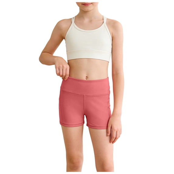 Ymyiu Toddler Athletic Shorts Baby Girls' and Toddler Pull On Shorts Size 7-8 Years (Brick Red,7-8 Years)