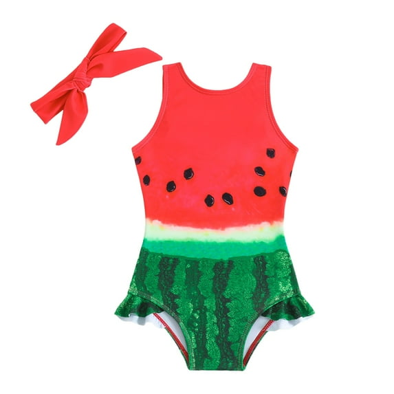 Ymyiu Toddler Bathing Suit Girl Baby Girl Swimsuit Toddler Infant Newborn Bathing Suit One Piece Swimwear Kids Girls Sunsuit with Hat 3-6 Months (Red,3-6 Months)