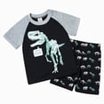 thumbnail image 1 of Ymyiu Toddler Boy Cotton Summer Outfits Teen Boys' 2-Piece Outfit Set Summer Casual T-Shirt & Shorts 3T 4T (Black,3-4 Years), 1 of 9