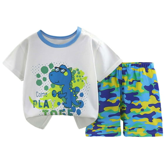 Ymyiu Toddler Boy Cotton Summer Outfits Toddler Baby Boy Clothes Summer Outfits Tees T-shirt + Shorts Set 3T 4T (Camouflage,3-4 Years)