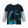 thumbnail image 1 of Ymyiu Toddler Boy Fall Clothes Long Sleeve T-Shirts Tees for Baby, Toddler Girls, Boys, Unisex, Machine Washable, Made To Match Colors 18-24 Months(Dark Blue, 18-24 Months), 1 of 7