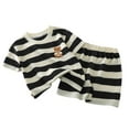 thumbnail image 1 of Ymyiu Toddler Boy Outfit Sets Kids Toddler Boy Clothes Outfits Tee + Shorts 2 Pieces Summer Shorts Set 4T 5T (Black,4-5 Years), 1 of 9